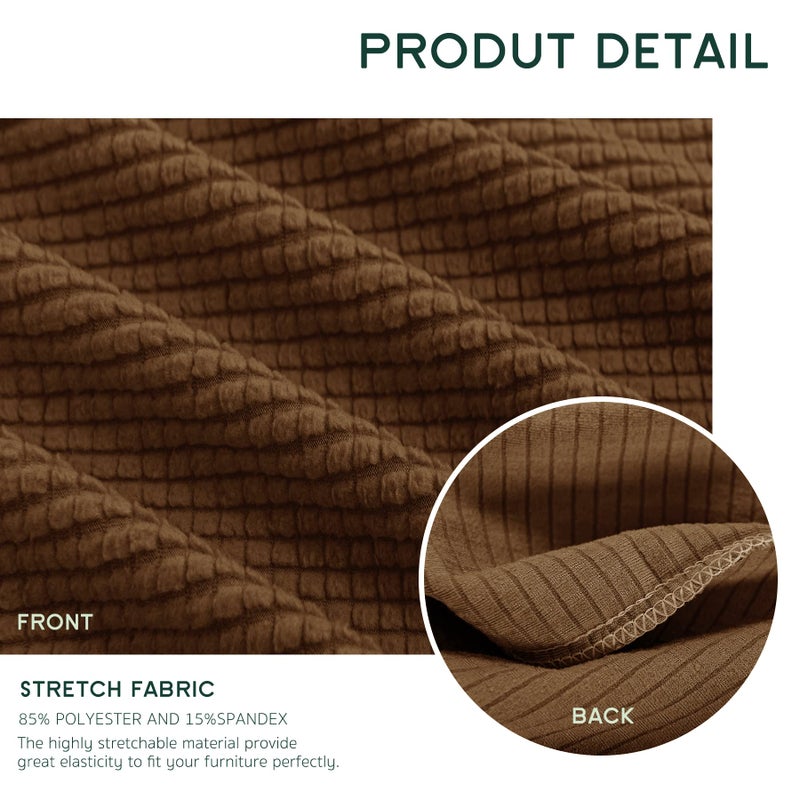 Hokway Stretch Couch Cushion Slipcovers Reversible Cushion Replacement Slipcovers Sofa Cushion Covers(Coffee, 2) - Image 2